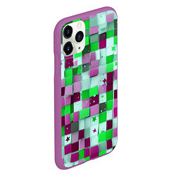 Чехол iPhone 11 Pro матовый Ретро Квадраты, цвет: 3D-фиолетовый — фото 2