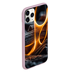 Чехол iPhone 11 Pro матовый Дрова в костре - нейросеть, цвет: 3D-розовый — фото 2