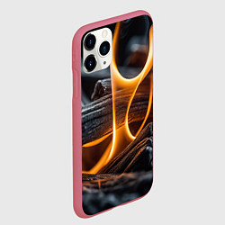Чехол iPhone 11 Pro матовый Дрова в костре - нейросеть, цвет: 3D-малиновый — фото 2