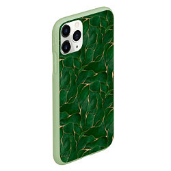 Чехол iPhone 11 Pro матовый Зеленый камуфляж с золотом, цвет: 3D-салатовый — фото 2