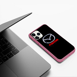 Чехол iPhone 11 Pro матовый Mazda japan motor, цвет: 3D-малиновый — фото 2