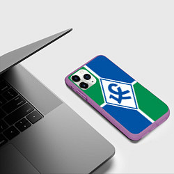 Чехол iPhone 11 Pro матовый Самарские крылья советов, цвет: 3D-фиолетовый — фото 2