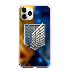 Чехол iPhone 11 Pro матовый Атака титанов битва, цвет: 3D-сиреневый