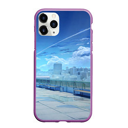 Чехол iPhone 11 Pro матовый Love Money Rock-n-Roll крыша школы, цвет: 3D-фиолетовый