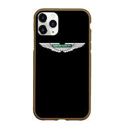 Чехол iPhone 11 Pro матовый Aston martin auto, цвет: 3D-коричневый