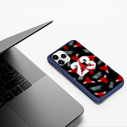 Чехол iPhone 11 Pro матовый Basketball jordan logo, цвет: 3D-тёмно-синий — фото 2