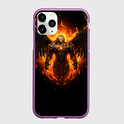 Чехол iPhone 11 Pro матовый Пламенный Бог Тот, цвет: 3D-фиолетовый