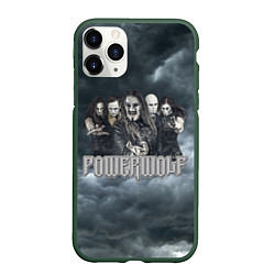 Чехол iPhone 11 Pro матовый Powerwolf band, цвет: 3D-темно-зеленый