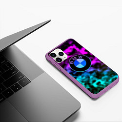 Чехол iPhone 11 Pro матовый Bmw anime, цвет: 3D-фиолетовый — фото 2