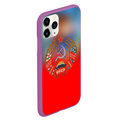 Чехол iPhone 11 Pro матовый Belarus ussr, цвет: 3D-фиолетовый — фото 2