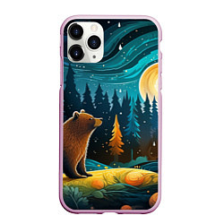 Чехол iPhone 11 Pro матовый Хозяин тайги: медведь в лесу