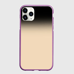 Чехол iPhone 11 Pro матовый Градиент: от черного к телесному, цвет: 3D-фиолетовый