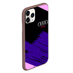 Чехол iPhone 11 Pro матовый Audi stripes, цвет: 3D-коричневый — фото 2