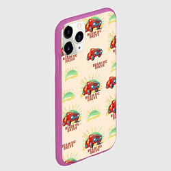 Чехол iPhone 11 Pro матовый Машина ретро, цвет: 3D-фиолетовый — фото 2