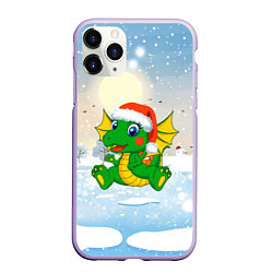 Чехол iPhone 11 Pro матовый Зимний дракончик