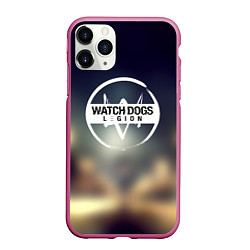 Чехол iPhone 11 Pro матовый Watch Dogs легион, цвет: 3D-малиновый