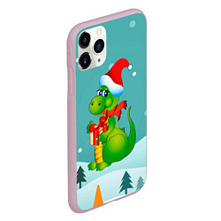 Чехол iPhone 11 Pro матовый Дракон новогодний 2024, цвет: 3D-розовый — фото 2