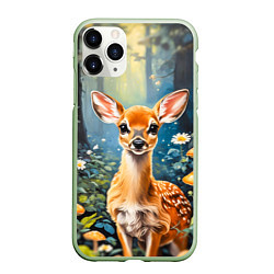 Чехол iPhone 11 Pro матовый Олененок в волшебном лесу