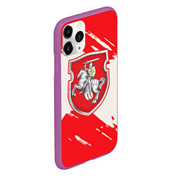 Чехол iPhone 11 Pro матовый Belarus герб краски, цвет: 3D-фиолетовый — фото 2