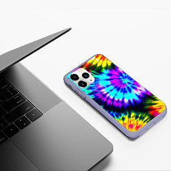 Чехол iPhone 11 Pro матовый Abstraction colorful composition, цвет: 3D-светло-сиреневый — фото 2