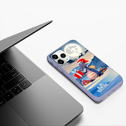 Чехол iPhone 11 Pro матовый Новогодний дракон 2024, цвет: 3D-светло-сиреневый — фото 2