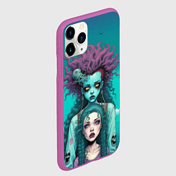 Чехол iPhone 11 Pro матовый Призрак и девушка в лодке, цвет: 3D-фиолетовый — фото 2
