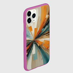 Чехол iPhone 11 Pro матовый Цветная абстракция - нейросеть, цвет: 3D-фиолетовый — фото 2