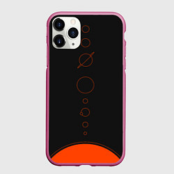 Чехол iPhone 11 Pro матовый Solar system - abstract, цвет: 3D-малиновый