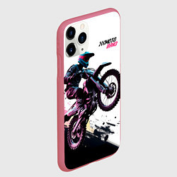 Чехол iPhone 11 Pro матовый Moto band, цвет: 3D-малиновый — фото 2