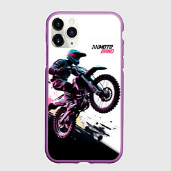 Чехол iPhone 11 Pro матовый Moto band, цвет: 3D-фиолетовый
