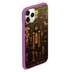 Чехол iPhone 11 Pro матовый Арт в стиле египетских письмен, цвет: 3D-фиолетовый — фото 2