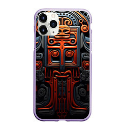 Чехол iPhone 11 Pro матовый Арт в этническом стиле, цвет: 3D-светло-сиреневый