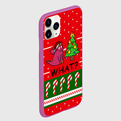 Чехол iPhone 11 Pro матовый Дракон и елка, цвет: 3D-фиолетовый — фото 2
