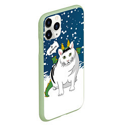 Чехол iPhone 11 Pro матовый Я дракон - кот, цвет: 3D-салатовый — фото 2