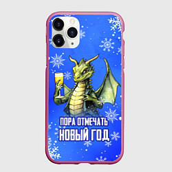 Чехол iPhone 11 Pro матовый Пора отмечать Новый год - Дракон, цвет: 3D-малиновый