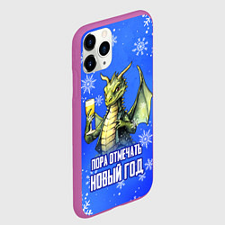 Чехол iPhone 11 Pro матовый Пора отмечать Новый год - Дракон, цвет: 3D-фиолетовый — фото 2