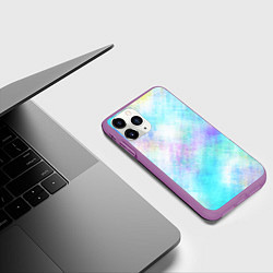 Чехол iPhone 11 Pro матовый Голографический перламутр, цвет: 3D-фиолетовый — фото 2