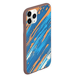 Чехол iPhone 11 Pro матовый Абстракция синяя, цвет: 3D-коричневый — фото 2