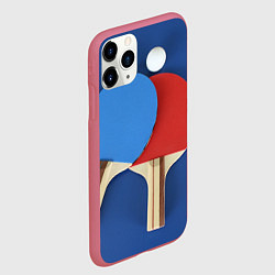 Чехол iPhone 11 Pro матовый Теннисные ракетки, цвет: 3D-малиновый — фото 2