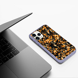 Чехол iPhone 11 Pro матовый Мазки коричневой краски, цвет: 3D-светло-сиреневый — фото 2
