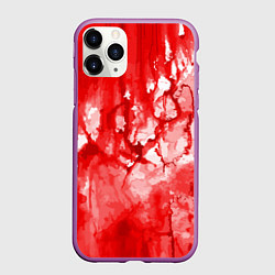 Чехол iPhone 11 Pro матовый Кровь на белом, цвет: 3D-фиолетовый