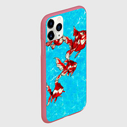 Чехол iPhone 11 Pro матовый Красная рыбки, цвет: 3D-малиновый — фото 2