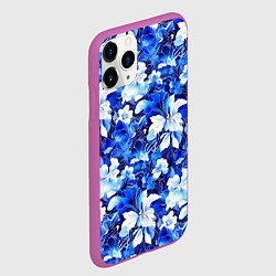 Чехол iPhone 11 Pro матовый Голубой цветник, цвет: 3D-фиолетовый — фото 2