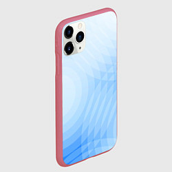 Чехол iPhone 11 Pro матовый Абстракция с голубыми кругами, цвет: 3D-малиновый — фото 2