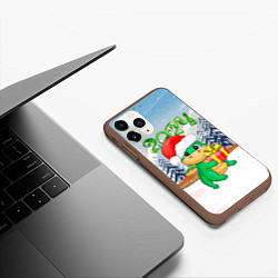 Чехол iPhone 11 Pro матовый Дракончик с подарком, цвет: 3D-коричневый — фото 2