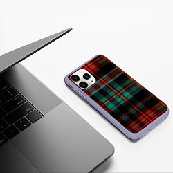 Чехол iPhone 11 Pro матовый Красно-зелёная шотландская клетка, цвет: 3D-светло-сиреневый — фото 2