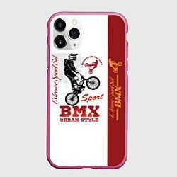 Чехол iPhone 11 Pro матовый BMX urban style, цвет: 3D-малиновый