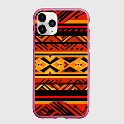 Чехол iPhone 11 Pro матовый Узор в этническом стиле масаев, цвет: 3D-малиновый