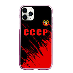 Чехол iPhone 11 Pro матовый СССР герб брызги красок, цвет: 3D-розовый