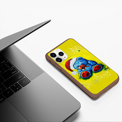 Чехол iPhone 11 Pro матовый Плюшевый синий Санта, цвет: 3D-коричневый — фото 2